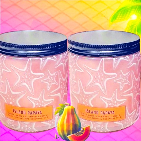 Two Bath & Body Works NEW Island Papaya Candle🕯🧡🏝 - Picture 1 of 2